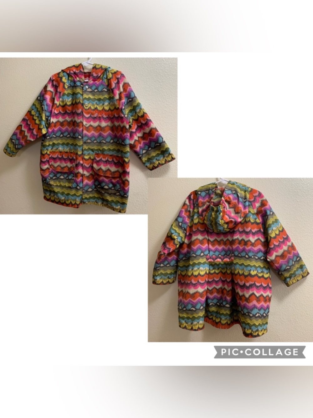 OILILY Rainbow Peacock Hooded Raincoat Size 4 Years (104 CM) Spring Puddles